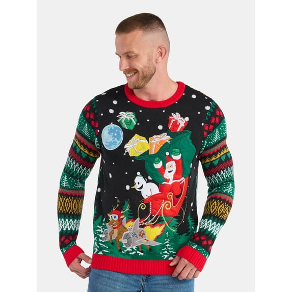 Jollidays Men's Christmas Sweater with Long Sleeves, Midweight, Sizes S-3XL