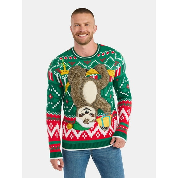 Jollidays Men's Christmas Sweater with Long Sleeves, Midweight, Sizes S-3XL