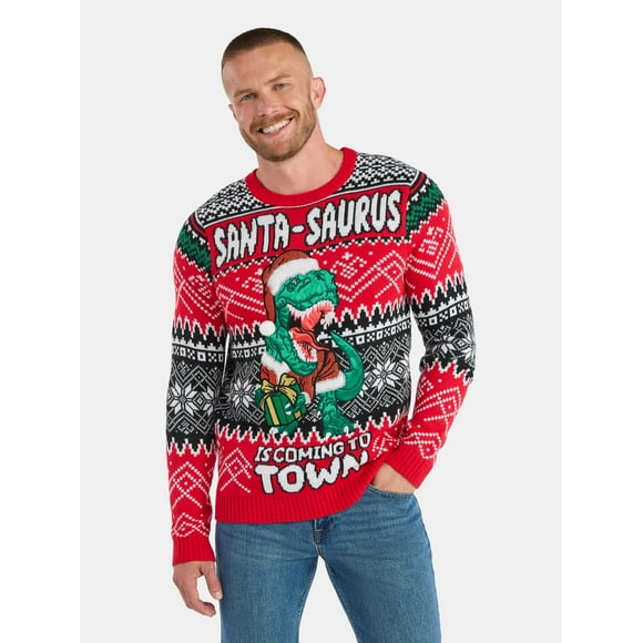 Jollidays Men's Christmas Sweater with Long Sleeves, Midweight, Sizes S-3XL