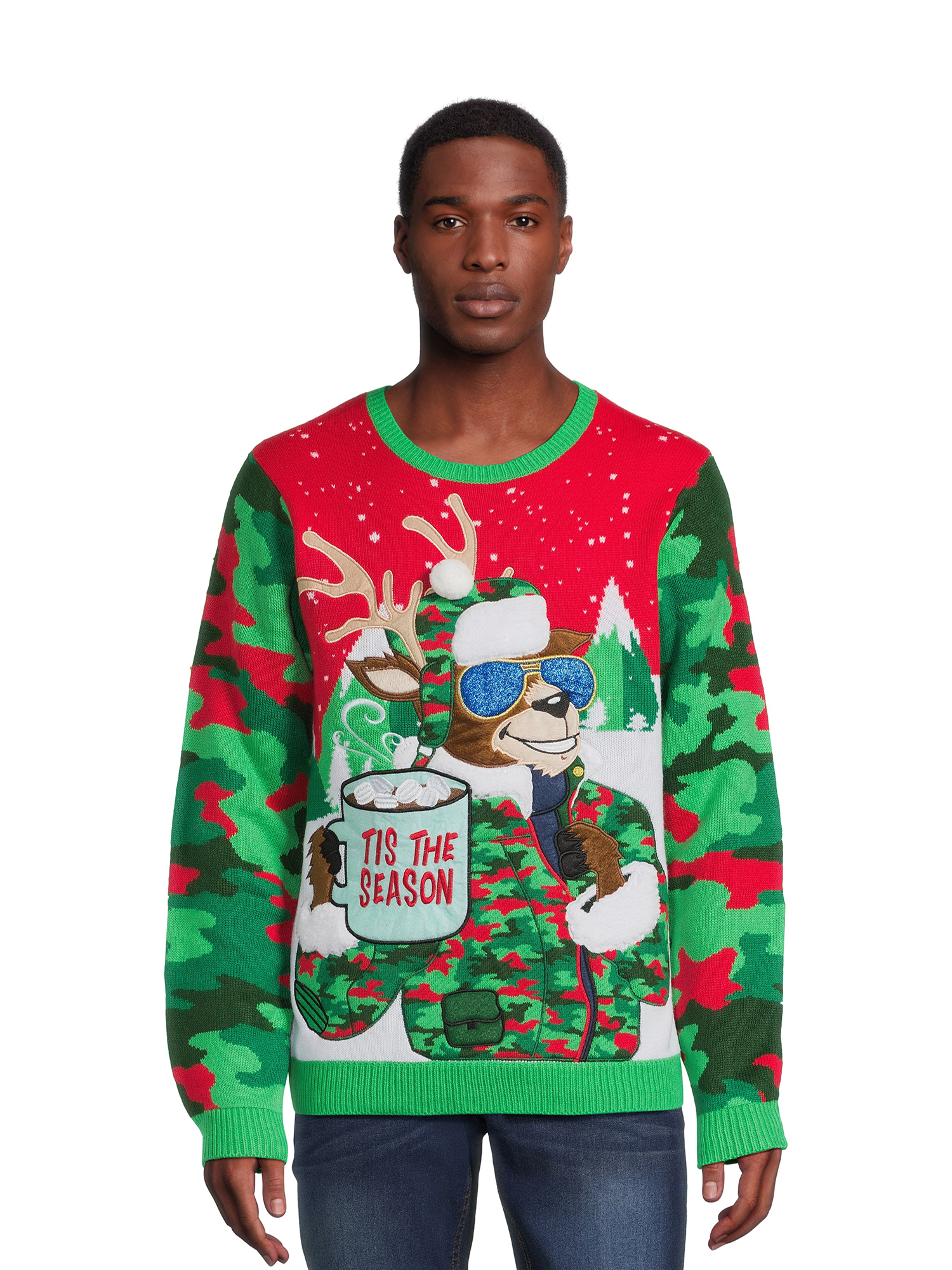 Jolly Sweaters Men s and Big Men s Ugly Christmas Sweater Sizes S 3XL Walmart
