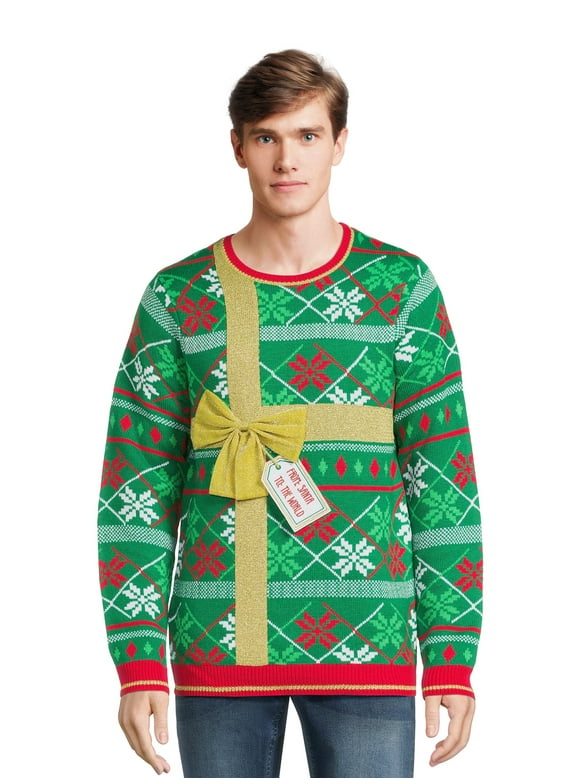Jolly Sweaters Men's and Big Men's Ugly Christmas Sweater, Sizes S-3XL