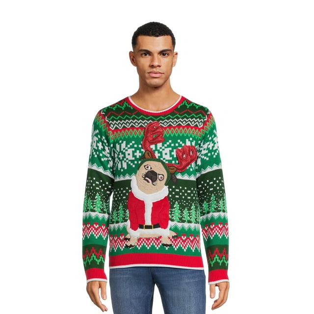 Jolly Sweaters Men's and Big Men's Ugly Christmas Sweater, Sizes S3XL