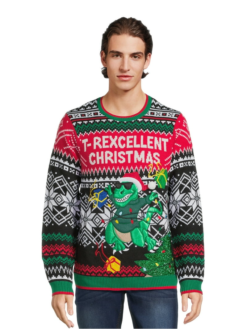 Jolly Sweaters Men's and Big Men's Ugly Christmas Sweater, Sizes S