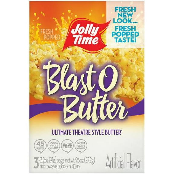 Jolly Time Blast O Butter Microwave Popcorn (Pack of 48)