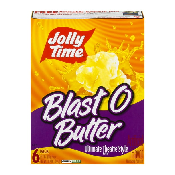 Jolly Time Blast O Butter Theatre Style Butter Microwave Popcorn 3.2 oz