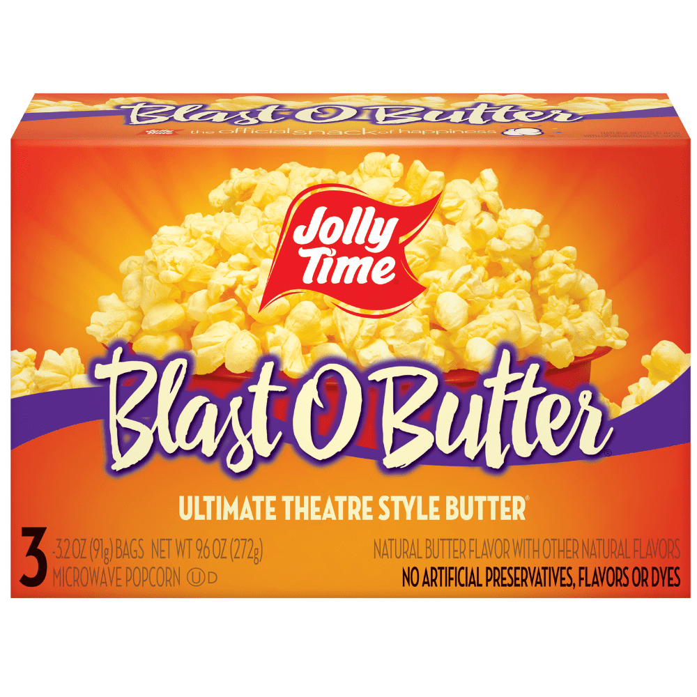 Jolly Time Blast O Butter Ultimate Theatre Style Butter Microwave Popcorn 9.6 oz, 3 Ct. Gluten