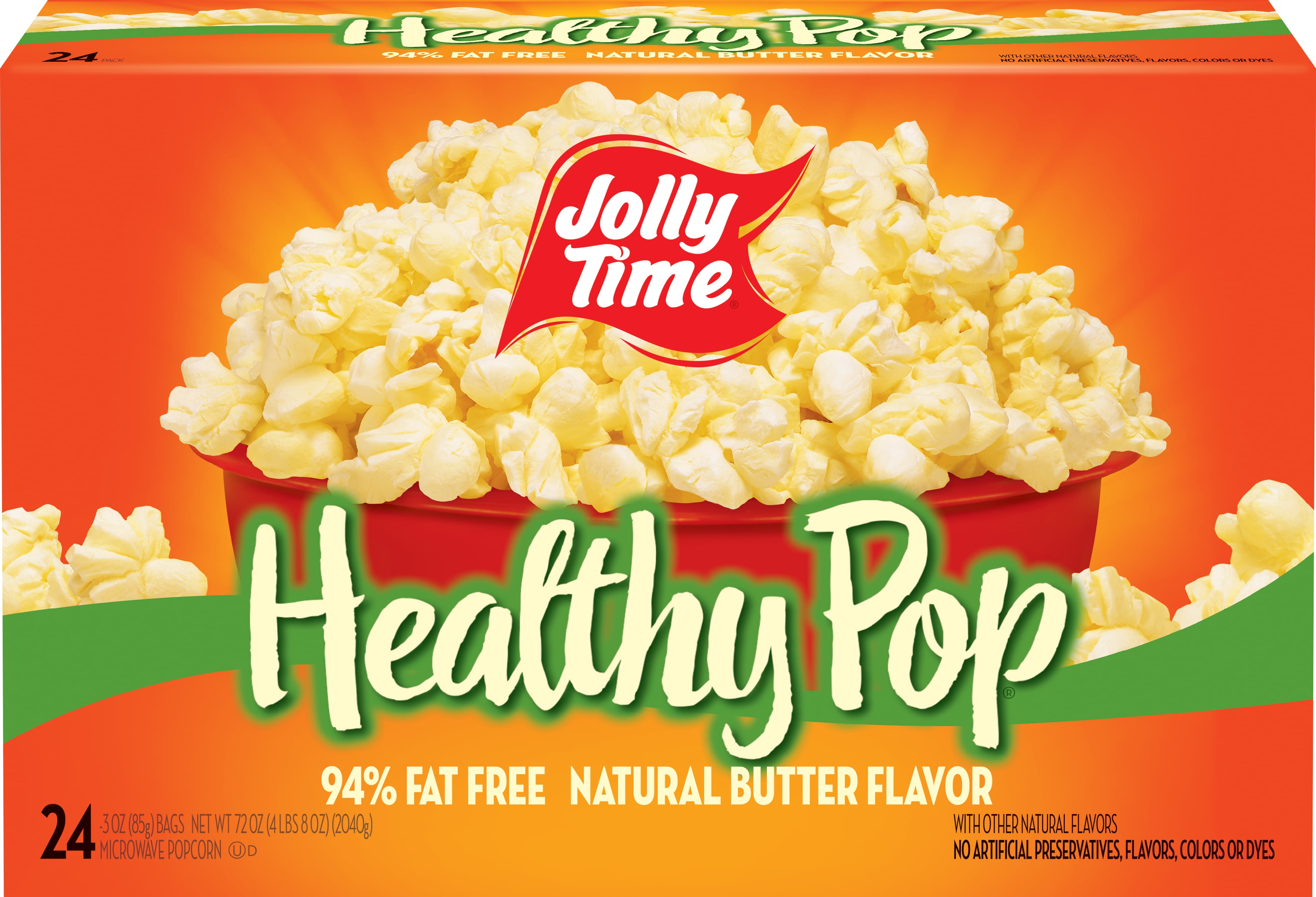 Jolly Time Butter & Sea Salt, Healthy Pop Microwave Popcorn, 3 oz, 24