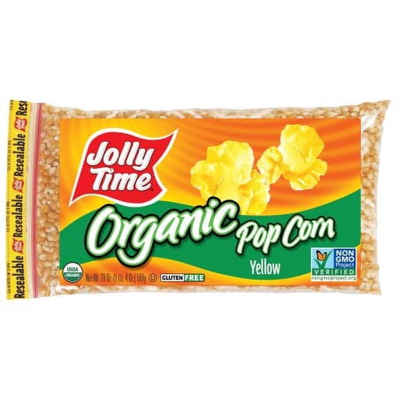 Jolly Time Organic Yellow Kernel Popping Corn (Pack of 8)