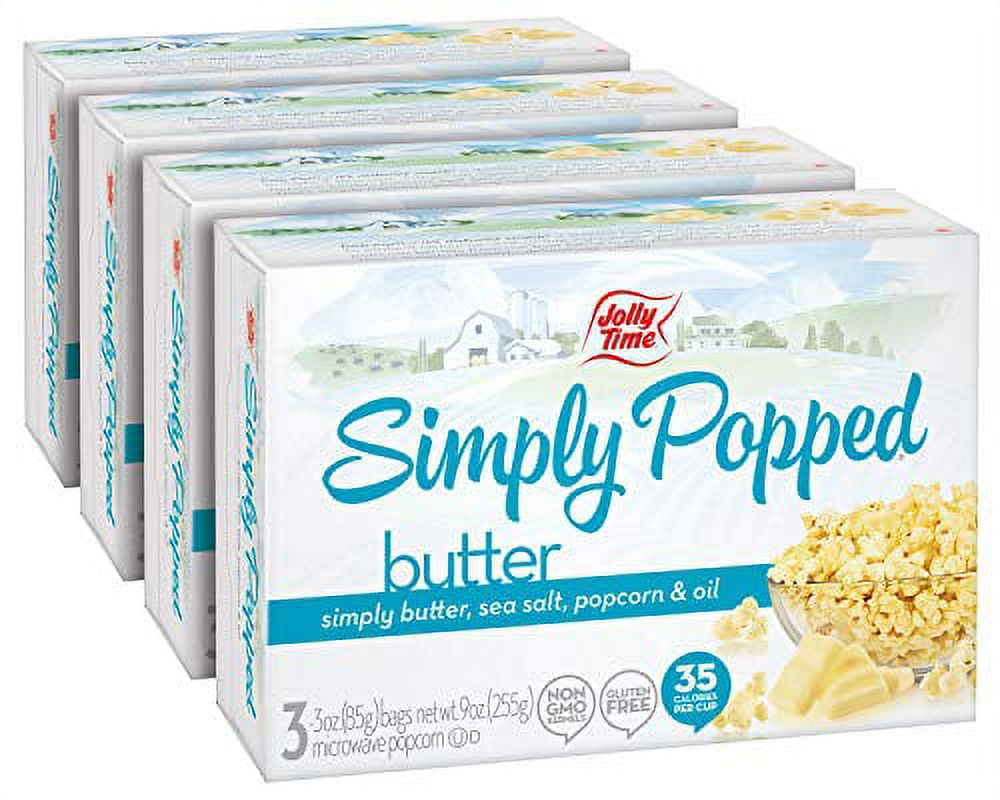 Jolly Time Simply Popped Lightly Salted Microwave Popcorn Gluten