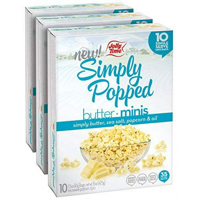 Jolly Time Simply Popped Minis Lightly Salted Microwave Popcorn