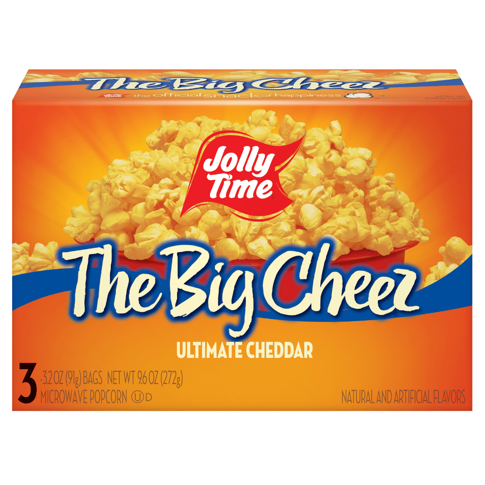Jolly Time The Big Cheeze Ultimate Cheddar Microwave Popcorn, 3.2 oz, 3
