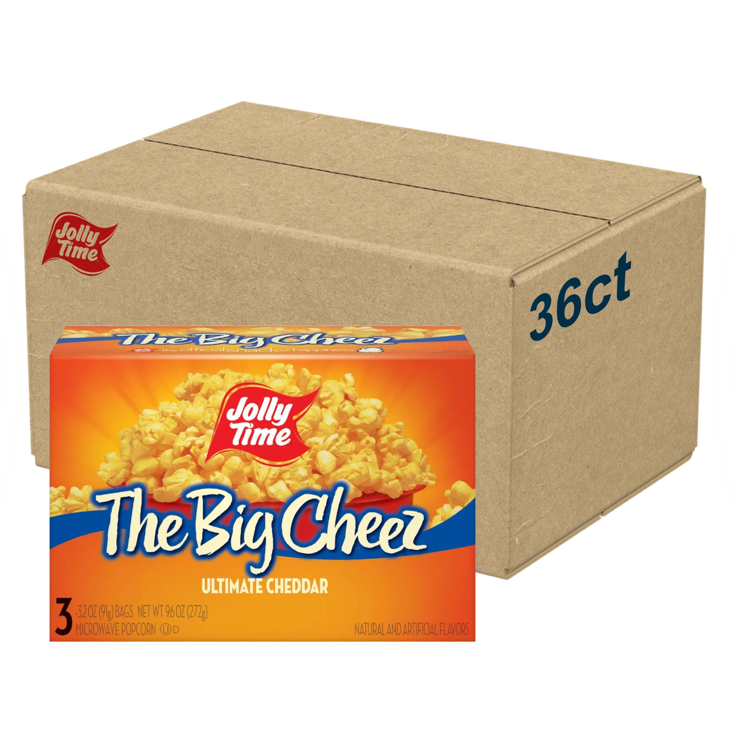 Jolly Time The Big MMF7 Cheez, Cheddar Cheese Microwave Popcorn, 3.2oz