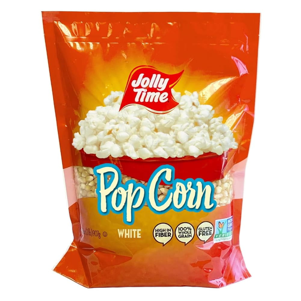 Jolly Time Unpopped White Pop MDA05 Corn Kernels, Stand Up