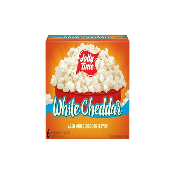 Jolly Time White Cheddar Popcorn Kernals, 17.4oz Bag (Pack of 48)