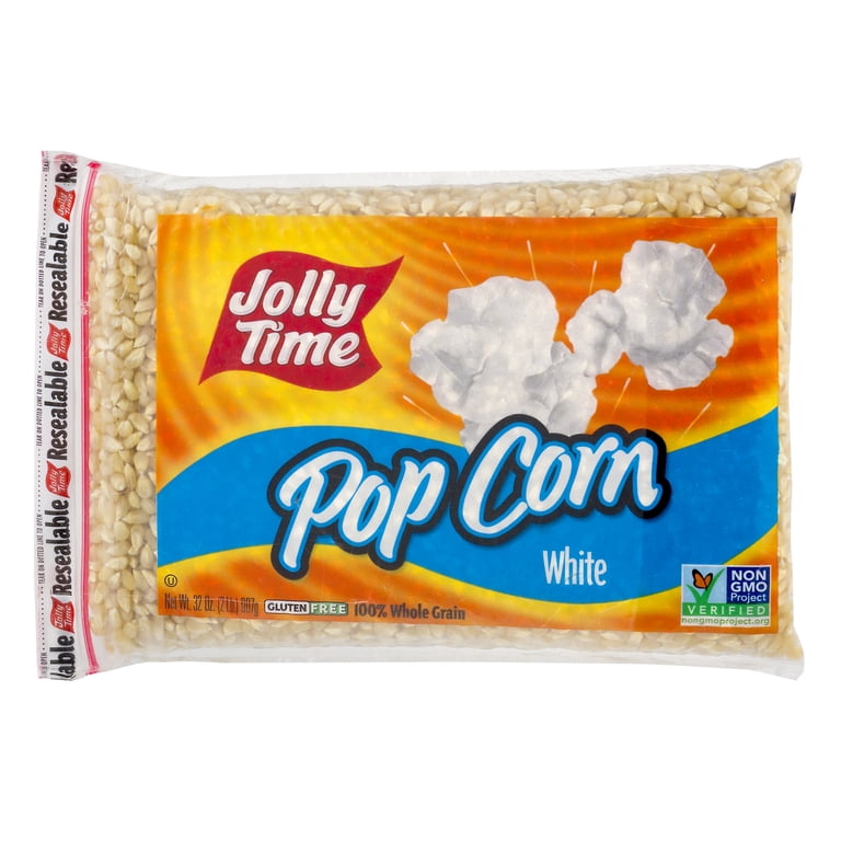 Jolly Time White Popcorn Kernels Bag, 32 oz Gluten-Free, Non-GMO