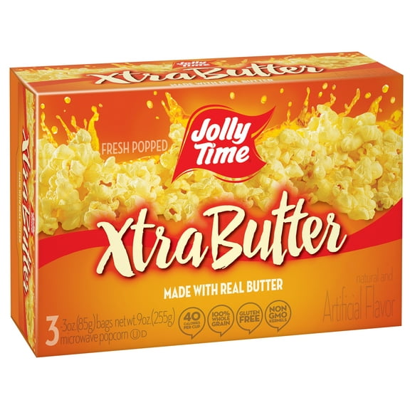 Jolly Time Xtra Butter Microwave Pop Corn Butter (Pack of 24)