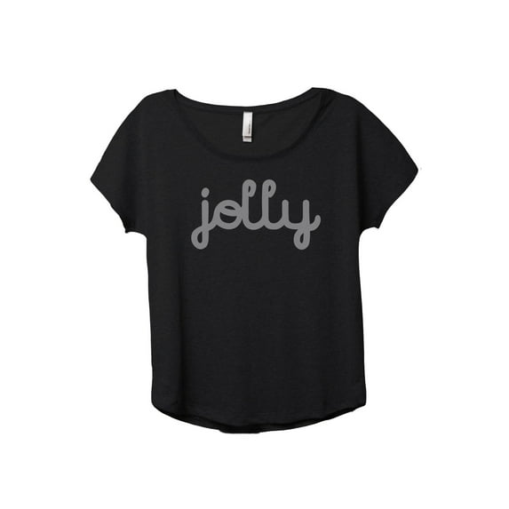 Jolly Women's Fashion Slouchy Dolman T-Shirt Tee Heather Black Medium