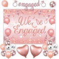 thumbnail image 1 of Jollyboom Engagement Party Decorations, Rose Gold We are Engaged Backdrop Diamond Ring Engagement Banner Confetti Balloons, Mr Mrs Love Balloons for Wedding Proposal Bridal Shower Engagement Hen Party, 1 of 6