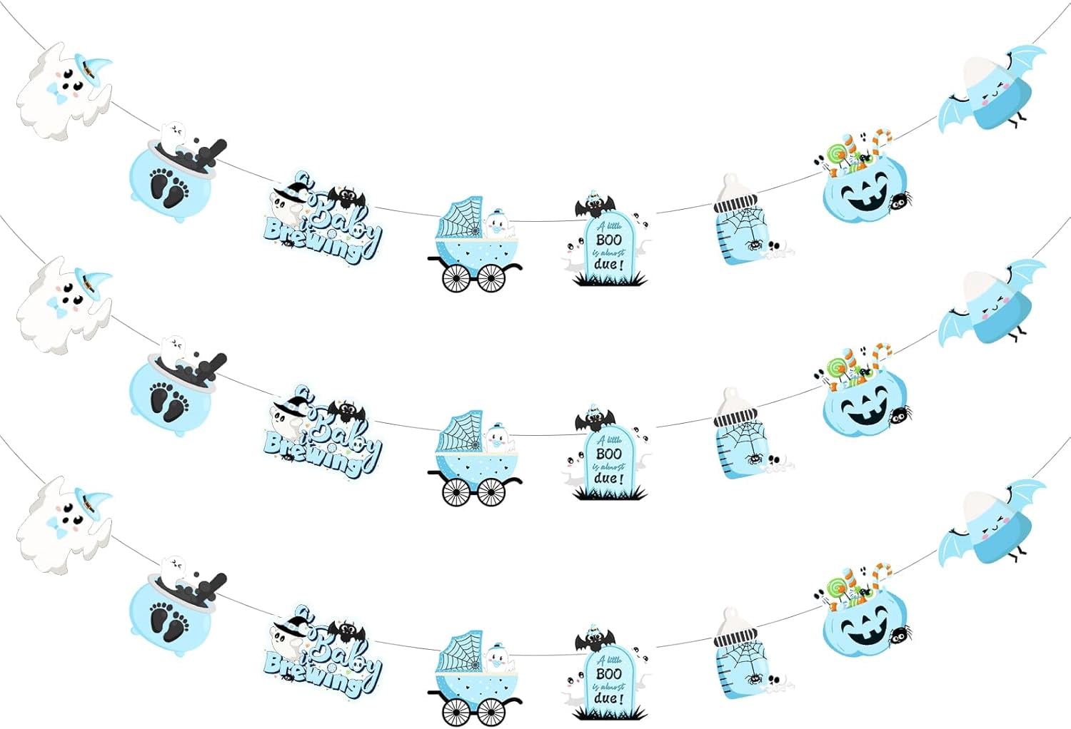 Gyufise 36Pcs Baby Shower Halloween Cupcake Toppers Ghost Bat A Baby Is Brewing Cupcake Picks Baby Boo It's A Girl Cake Decorations For Halloween Theme Baby Shower Girls Birthday Party Supplies