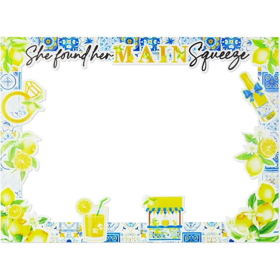 Jollyboom Lemon Bridal Shower Decorations Photo Booth, She Found Her Main Squeeze Bridal Shower Decorations Photo Booth Prop Frame for Lemon Fruit Bridal Shower Wedding Engagement Bachelorette Party