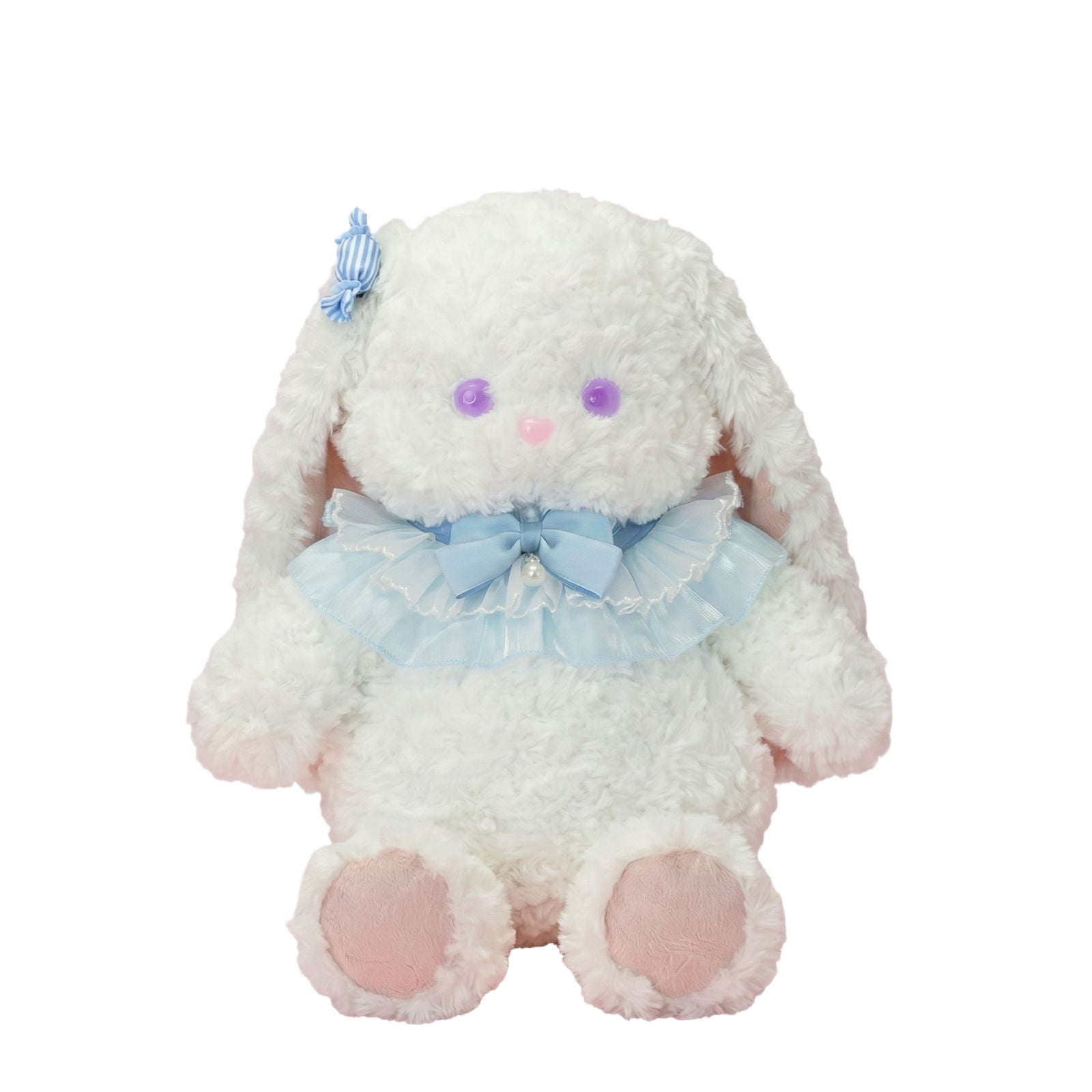 Jollyzo Adorable Bunny Plush Toys with Lace Collar – Soft Rabbit Stuffed Animals with Floppy Ears, Ideal for Easter Gifts, Nursery Decor, and Kids' Snuggles
