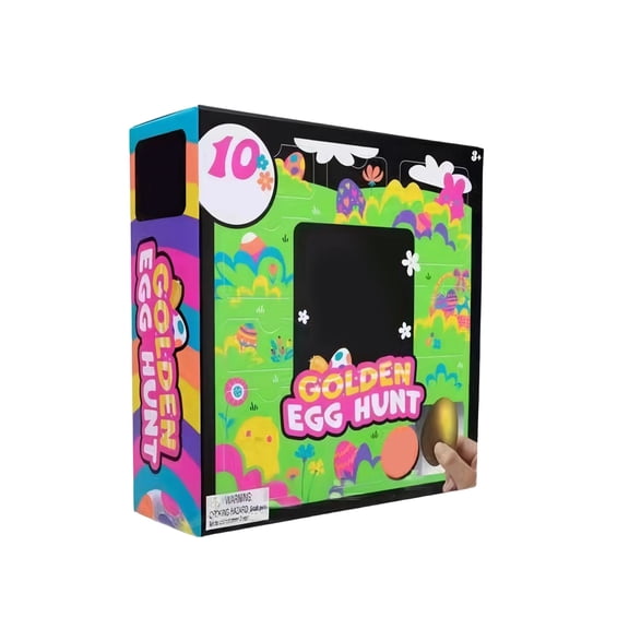 Jollyzo Easter Golden Egg Hunt Mystery Surprise Set of 10 – Colorful Molds & Golden Egg for Easter Egg Hunt, Sensory Play and Easter Party Favors for Kids