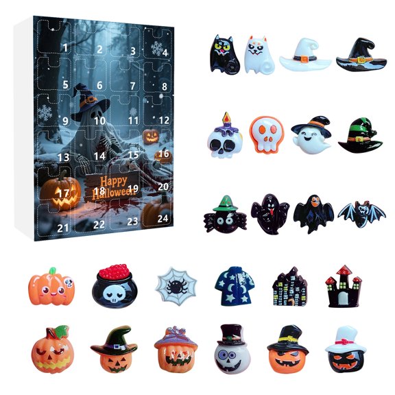 Jollyzo Halloween Advent Calendar 2026, Halloween Vacation Countdown Calendars, Halloween Ornaments Gifts with 24 pcs Collectible Doll Figures for Kids and Adults