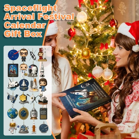 Jollyzo NASA 67th Anniversary Advent Calendar 2026 - 24 Day Christmas Countdown with Mini Collectible Astronaut Figures, Spacecraft & Earth Pendant, Holiday Gift for Fans and Collectors