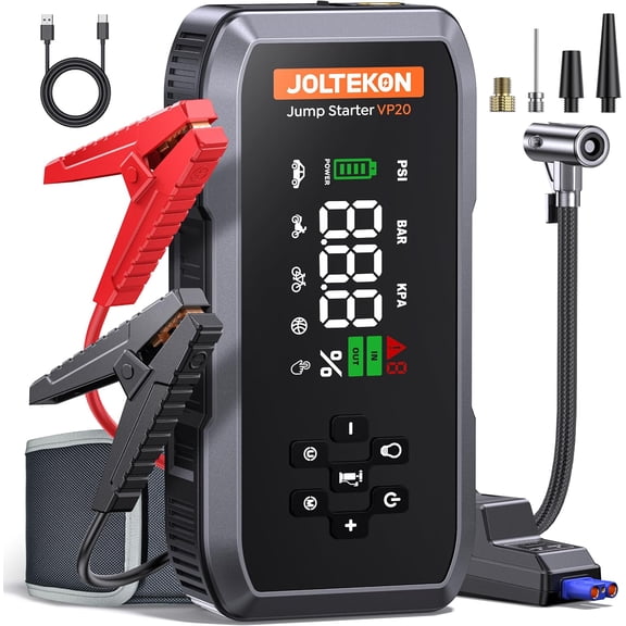 Joltekon VoltAir 4500A Car Battery Jump Starter with 150 PSI Air Compressor - Portable 12V Jump Box & Tire Inflator