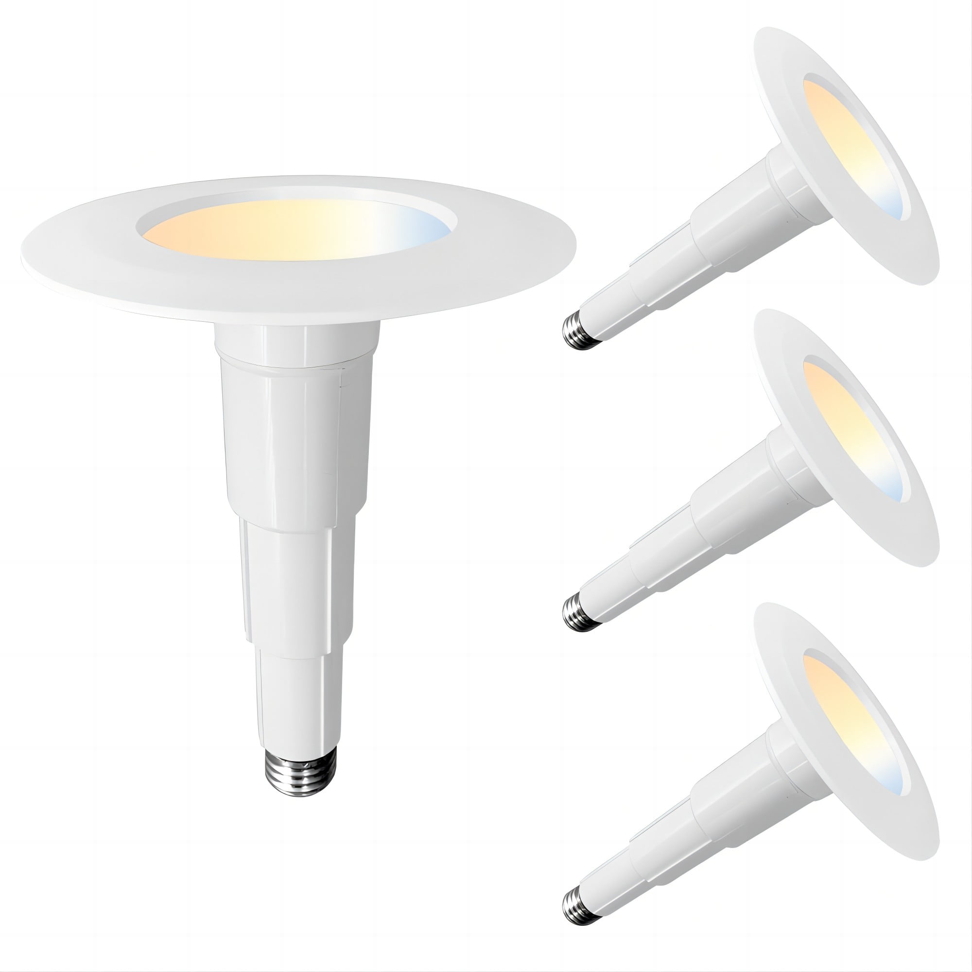 Adjustable 4-Inch White LED Retrofit Recessed Lighting Kit, 4-Pack