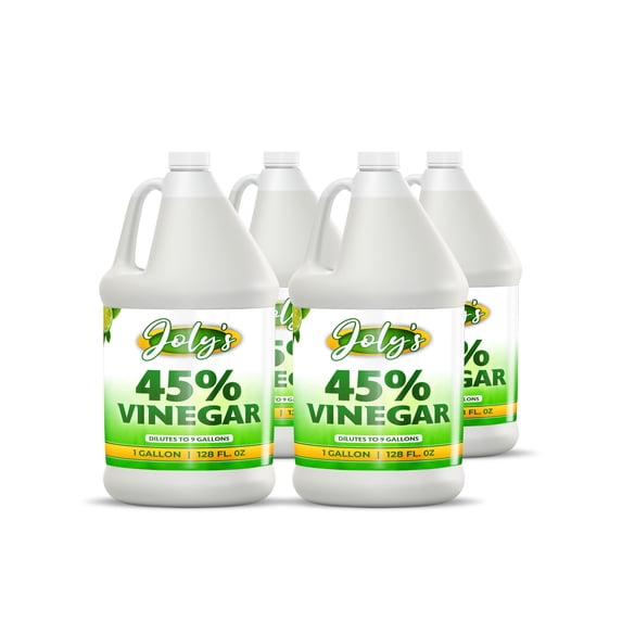 Joly's Vinegar 45%, Cleaning Solutions Antimicrobial All-Purpose Cleaner, Vinegar, 128 oz-(Pack-4)