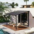 thumbnail image 1 of JolyDale 8' x 10' Gazebo for Patio, Small Wall-Mounted Lean to Outdoor Hardtop Gazebo with Roof,Black, 1 of 8