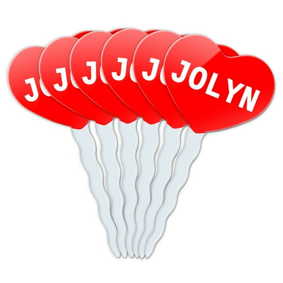 Jolyn Heart Love Cupcake Picks Toppers - Set of 6