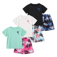 thumbnail image 1 of Jolyshlid Boys' 6 Piece Summer Outfits Short Sleeve Graphic Tops and Shorts Sets Beach Casual Clothes 7-8Y, 1 of 13
