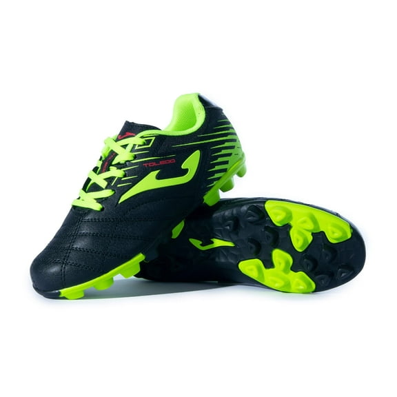 Joma Kids' Toledo JR MD 24 Soccer Shoes (10 Toddler, Black/Fluoro Yellow)