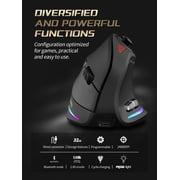 Jomaa Backlit Vertical Ergonomic Mouse 2.4G Wireless Mouse with Joystick Programming Game Mouse 24000DPI Wired Mice