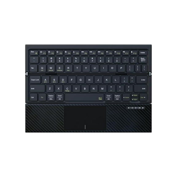 Jomaa Tri-Folding Keyboard with Touchpad Rechargeable Foldable Wireless Keyboard with Pocket Size for padPhonelaptop