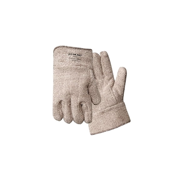 Jomac Brown and White Safety Cuff Gloves, Terry Cloth, X-Large, Unlined
