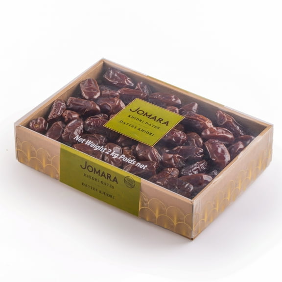 Jomara Khidri Whole Dates 4.4 lbs 2 Kg | No Sugar Added | Natural Dried Dates | Healthy Snacking and Cooking | Natural Source of Fiber and Antioxidants | Vegan, Gluten Free, Paleo, Dairy Free