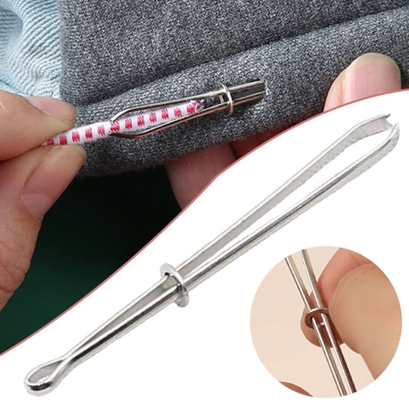 Jompy Metal Drawstring Threader Tool Elastic Bodkin Sewing Accessories for Quick Cord Pulling and Repair Great for Sweatpants Hoodies and Home Sewing (1Pc 3.14")