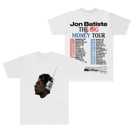 Jon Batiste Big Money Tour Merch T-Shirts Cosplay Women Men Crewneck Short Sleeve Tee
