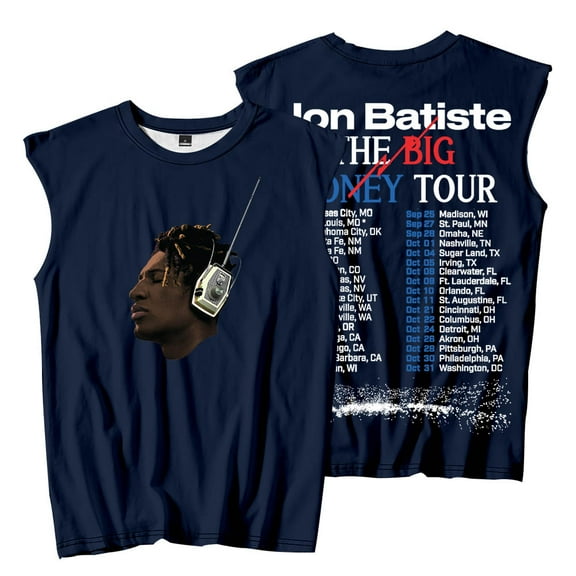 Jon Batiste Big Money Tour Sleeveless T-Shirts Crewneck Tops Women Men Fashion Tank Tops