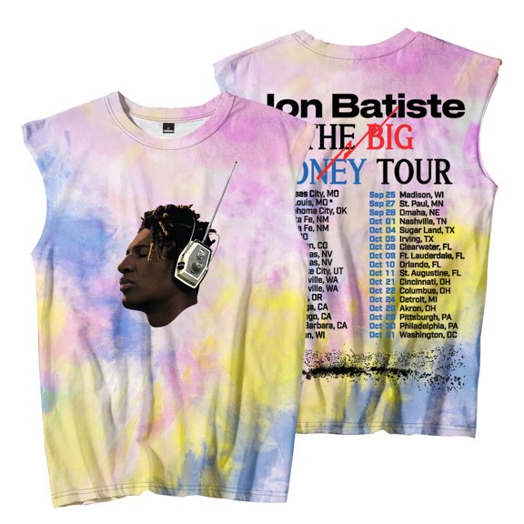 Jon Batiste Big Money Tour Sleeveless T-Shirts Crewneck Tops Women Men Fashion Tank Tops