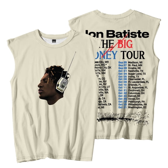 Jon Batiste Big Money Tour Sleeveless T-Shirts Crewneck Tops Women Men Fashion Tank Tops