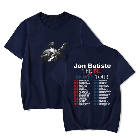 Jon Batiste The Big Money Tour 2025 Merch T-Shirt Women Men Casual Crewneck Short Sleeve Fashion Tee