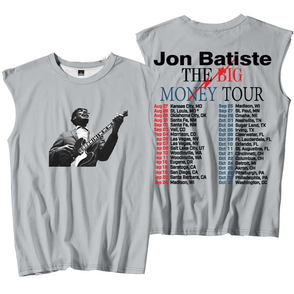 Jon Batiste The Big Money Tour 2025 Merch Tank Tops Sleeveless T-Shirt port Vest Women Men Outdoor Sportwear