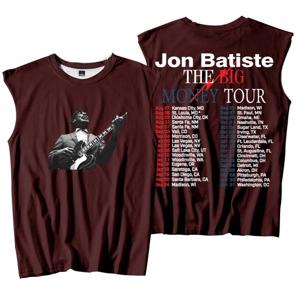 Jon Batiste The Big Money Tour 2025 Merch Tank Tops Sleeveless T-Shirt port Vest Women Men Outdoor Sportwear