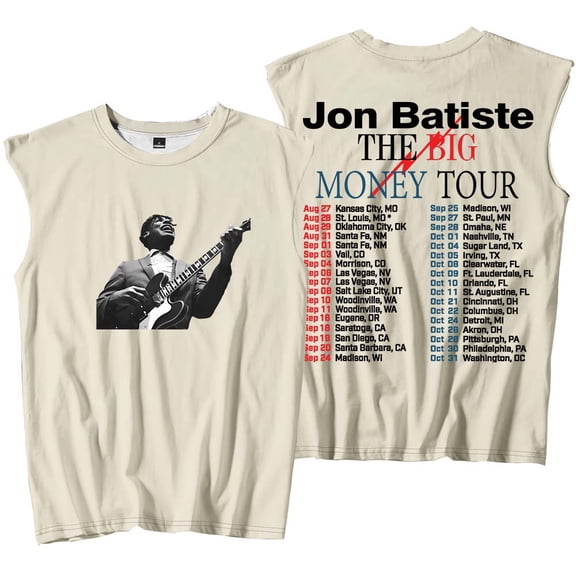 Jon Batiste The Big Money Tour 2025 Merch Tank Tops Sleeveless T-Shirt port Vest Women Men Outdoor Sportwear