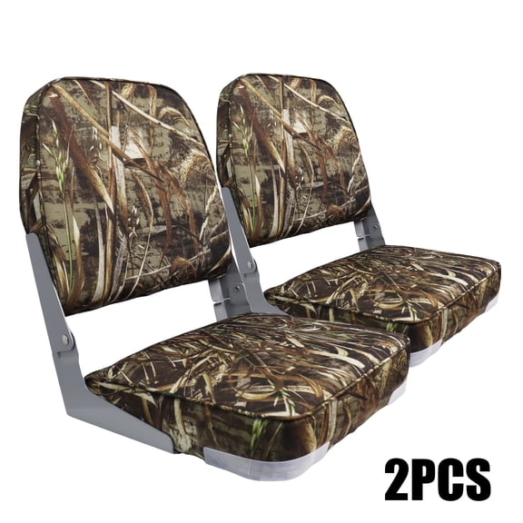 Jon Boat Seats 2 Pack Clearance Low Back Folding Swivel Boat Seat Camo Premium Bass Fishing Boat Chairs