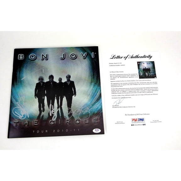 Jon Bon Jovi Complete Band Signed Autograph Tour Program PSA/DNA COA
